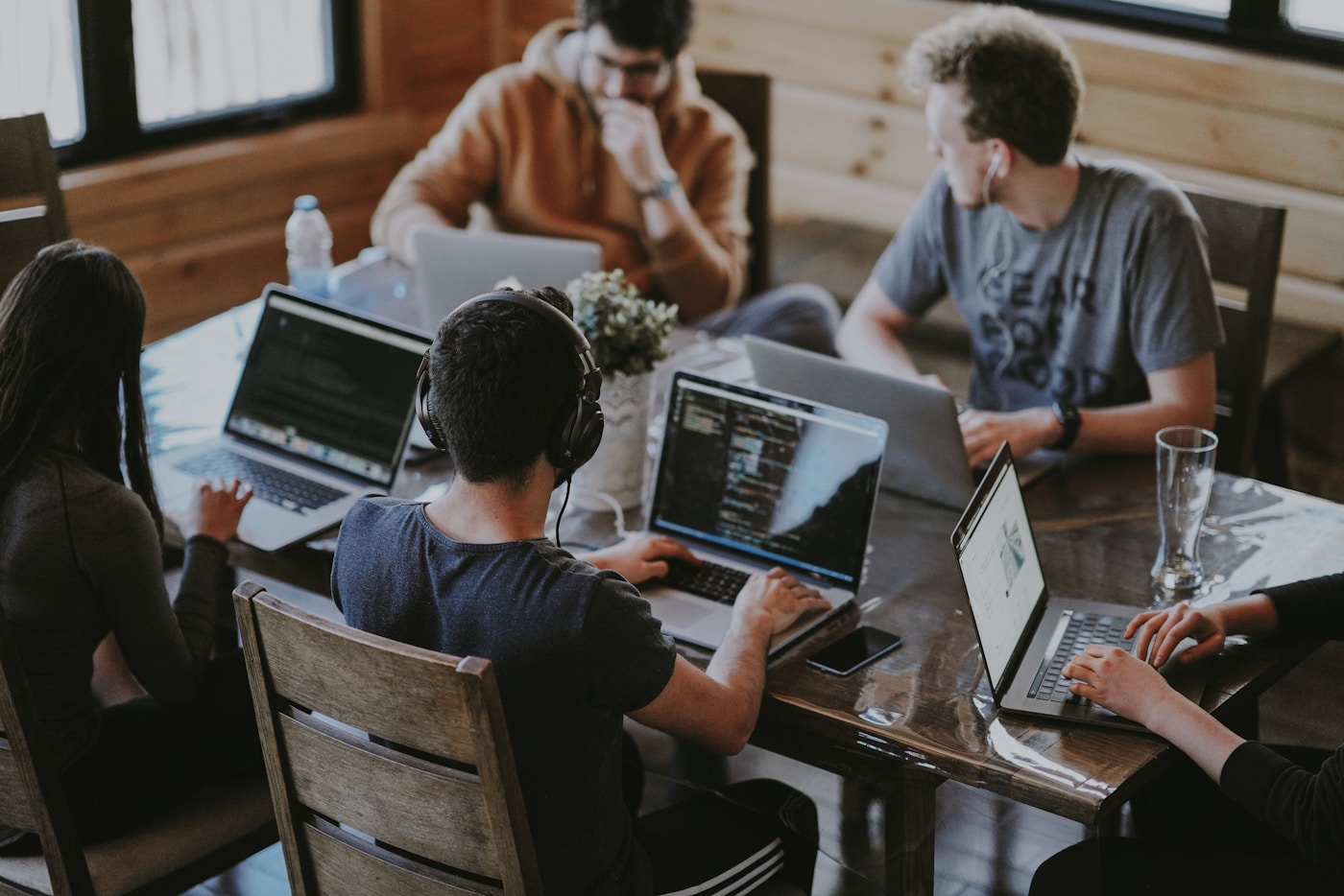 Team working together at a table